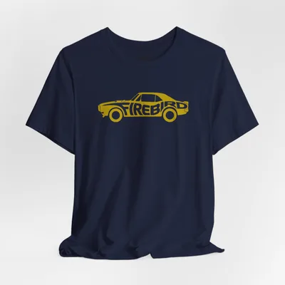 1967 Pontiac Firebird Calligram Tee - Bright Gold